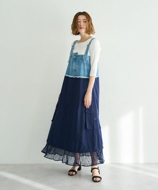 YECCA VECCA 袖釦7分袖リブニット Off White