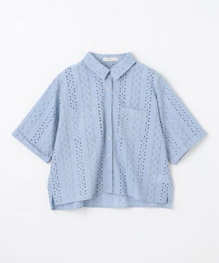 ANY L エンブロイダリーシャツ サックス