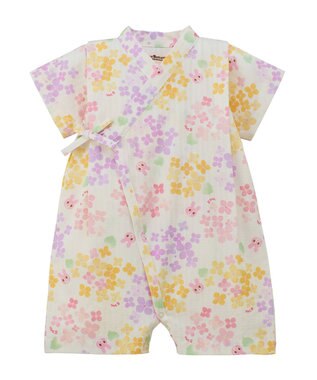 MIKI HOUSE HOT BISCUITS 総柄 ベビー甚平オール ギフトセット【BOX付き】 黄