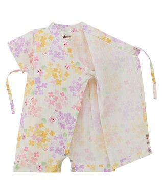 MIKI HOUSE HOT BISCUITS 総柄 ベビー甚平オール ギフトセット【BOX付き】 黄