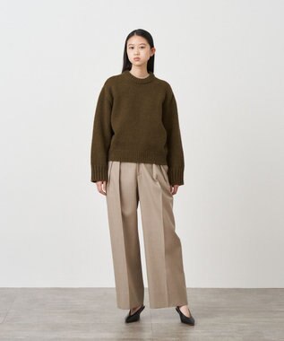 WOOL GABARDINE | ワイドツータックパンツ / ATON | ファッション通販