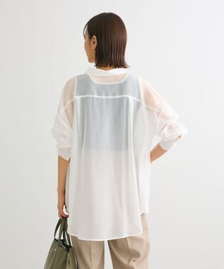 Green Parks シアーシャイニーシャツ Off White