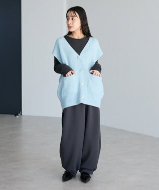 CRAFT STANDARD BOUTIQUE Ｖネックオーバーサイズニットベスト Sax