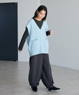 CRAFT STANDARD BOUTIQUE Ｖネックオーバーサイズニットベスト Sax