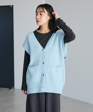 CRAFT STANDARD BOUTIQUE Ｖネックオーバーサイズニットベスト Sax