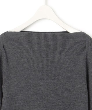 ICB 【洗える】エクストラファインメリノ  ボートネックプルオーバー ミディアムグレー系