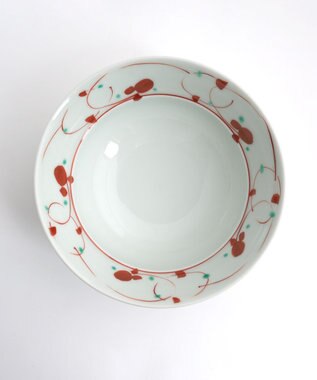 たち吉 【たち吉】おてがる丼花つなぎ〈１個〉波佐見焼 ホワイト×レッド