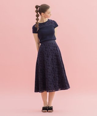 TOCCA 【洗える！】KNIT FLEURS プルオーバー ネイビー系