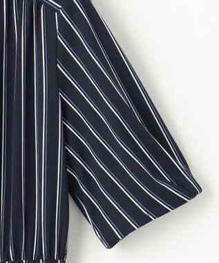 ANY SIS 【接触冷感・吸水速乾・UVケア】エアリードレープスムース ワンピース ネイビーストライプ