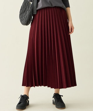 【新色追加/ウエストゴム】ウーリッシュプリーツスカート