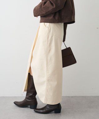 CRAFT STANDARD BOUTIQUE ラップ風デニムスカート Ivory