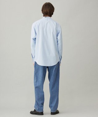 UNFILO MENS コンフォートシャツ バンドカラー ライトブルー