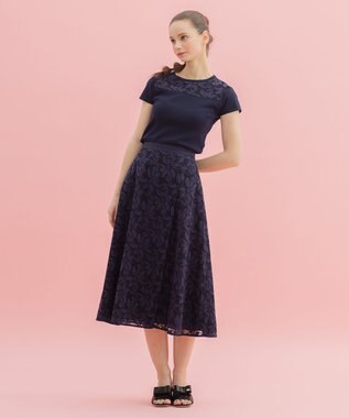 TOCCA 【洗える！】KNIT FLEURS プルオーバー ネイビー系