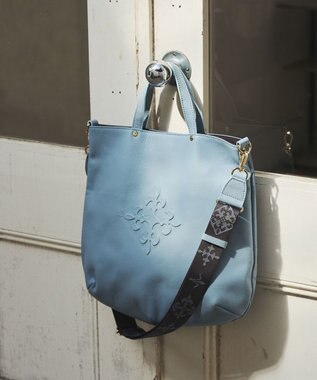 russet スリム2WAYトートバッグ <エンボスモノグラム>(CE-1611) L.Blue