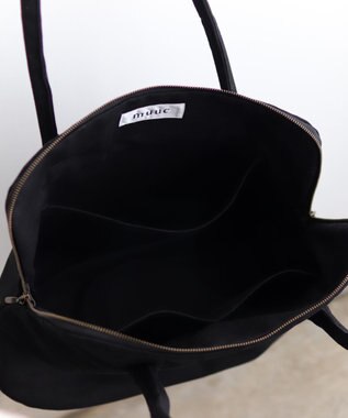 AND WOOL スミレの押し花刺繍バッグ big size ブラック