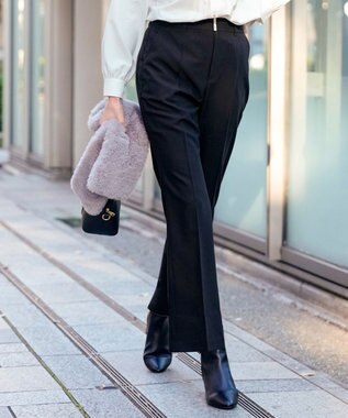 ANY SIS 褒めらレディストレッチ セミフレア テーパードパンツ