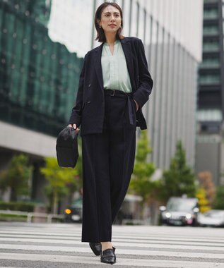 ICB ミックスブッチャー ダブルブレストジャケット ネイビー