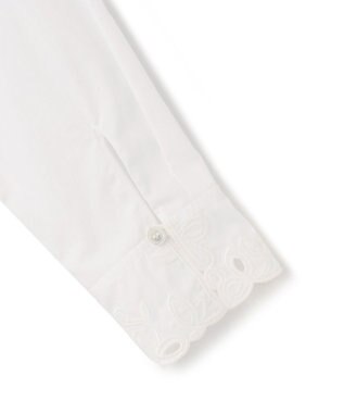 23区 L 【洗える】エンブロイダリーシャーティング シャツ ブラウス ホワイト系