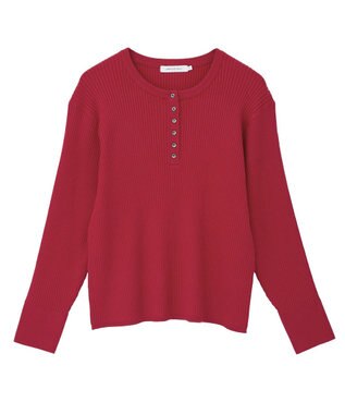 AMERICAN HOLIC バイパチヘンリーネックリブニットプルオーバー Red