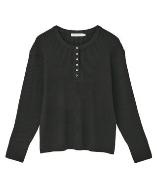 AMERICAN HOLIC バイパチヘンリーネックリブニットプルオーバー Black
