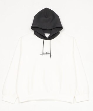 WEGO 【ユニセックス着用ITEM/MLサイズ展開】ワンポイントバイカラープルパーカー ホワイト