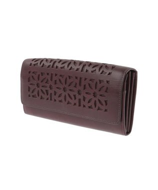 genten カットワーク フラップ長財布