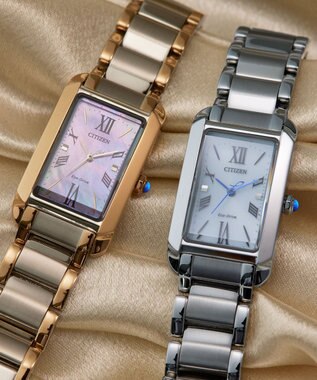 CITIZEN 【人気の長角ケース】電池交換不要の光発電エコ・ドライブ ウオッチ EW5620-55A シルバー