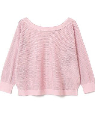 Chacott 【ノーソーイングニット】7分袖メッシュニットTシャツ グレイッシュローズ