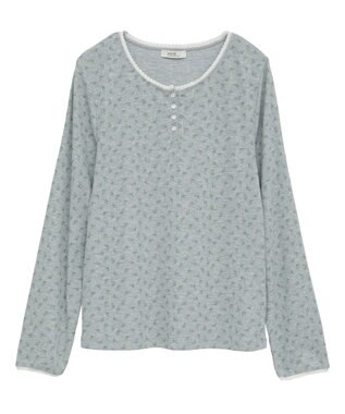 earth music&ecology 【WEB限定】アイレットジャカードタイトプルオーバー Flower yellow