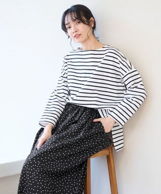 ANY オーガビッツ ボーダーカットソー ブラック