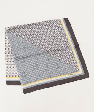 J.PRESS LADIES geometric スクエア スカーフ ブラウン系5