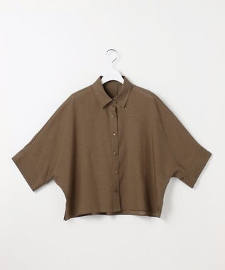 自由区 ナチュラルリネン シャツ モカ