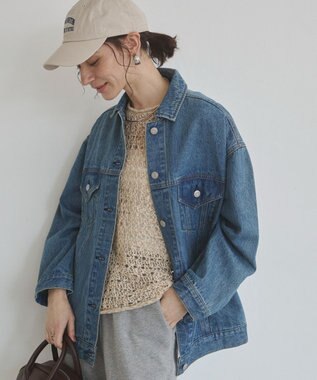 WEGO 【ANGIE VINTAGE】ビッグシルエットデニムジャケット / オーバーサイズGジャン ブルー