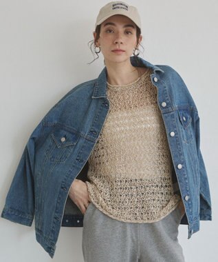 WEGO 【ANGIE VINTAGE】ビッグシルエットデニムジャケット / オーバーサイズGジャン ブルー