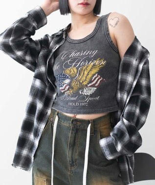 WEGO ヴィンテージウォッシュグラフィックタンク 柄1