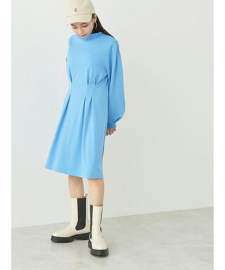 earth music&ecology ウエストタックフレアミニワンピース Light Blue