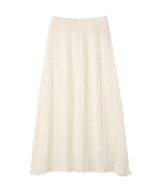Green Parks ボイルシャーリングフレアスカート Off White