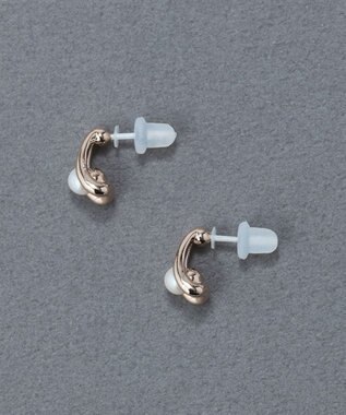 Phoebe 〈金属アレルギー対応〉ドロップパールセラミックポストピアス シャンパンゴールド