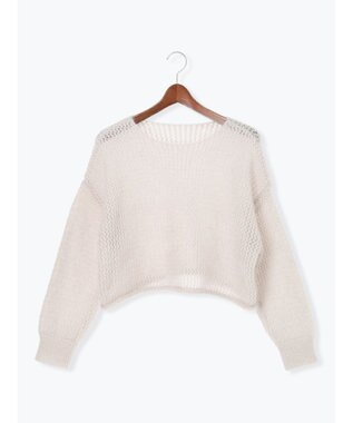 Te chichi 【泉 里香さん着用・Oggi.jp10/23掲載】キャットヤーンメッシュニット グレー