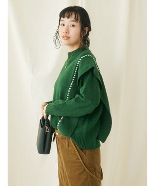 CRAFT STANDARD BOUTIQUE ハンドステッチニットプルオーバー Green