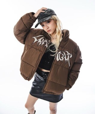 WEGO 【ユニセックス着用ITEM/MLサイズ展開】パファーグラフィックブルゾン ブラウン