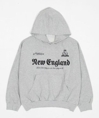 WEGO 【ユニセックス着用ITEM】グラフィックバルーンクロップドプルパーカー 杢グレー