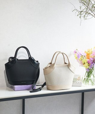 style code 【MERCURYDUO/マーキュリーデュオ】ミックスマテリアル　ハンドバッグ ブラック