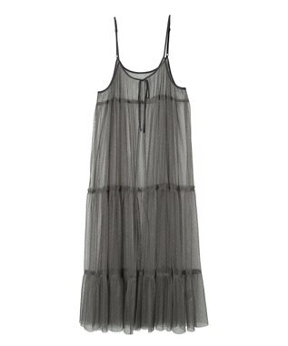 Green Parks ・ＥＬＥＮＣＡＲＥ　ＤＵＥ　２ｗａｙチュールキャミワンピ Charcoal Gray