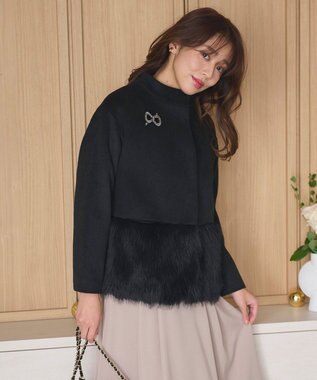 Feroux ウール混 ショートコート