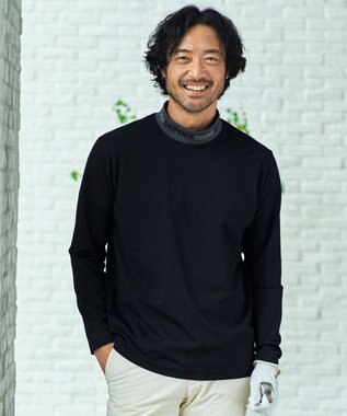 23区GOLF 【MEN/EC限定】【吸水速乾/UVケア】リブ襟 モックネックシャツ
