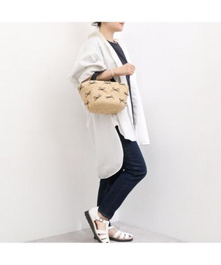 UNBILLION カカトゥ kakatoo / ラフィアブレードリボンバッグ カゴバッグ ブラック