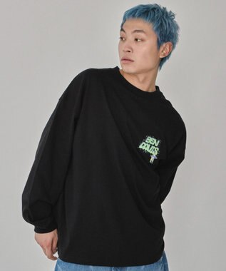 WEGO 【ユニセックス着用ITEM】別注BENDAVISグラフィックT（LS） ブラック