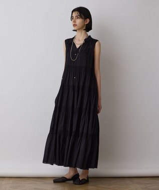 GRACE CONTINENTAL ティアードマキシカフタンワンピース ブラック
