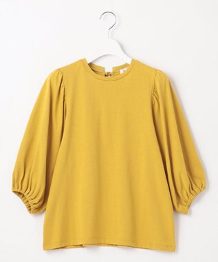 Feroux 【UVケア】バックリボンボリュームスリーブ Tシャツ 黄緑系